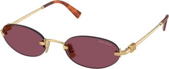 Miu Miu A54S Zonnebril - Dames - Zonnebrillen - Geel - 51 MM - Accessoires