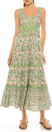 A Collective Story Floral Print Maxi Dress in Celedon Green at Nordstrom, Size X-Large