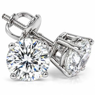 Pompeii3 Platinum 2 Ct T. W. Lab Grown Diamond Studs Screw Backs