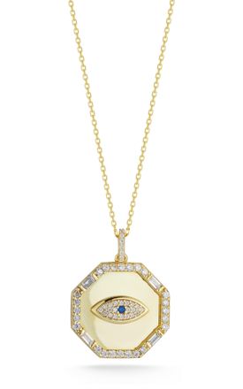 Glaze Jewelry Sterling Silver Evil Eye Octagon Necklace