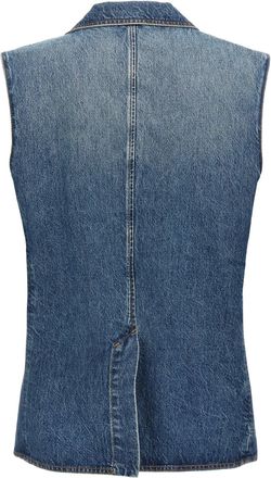 Coperni Womens Blue Cotton Sleeveless Jacket Clothing