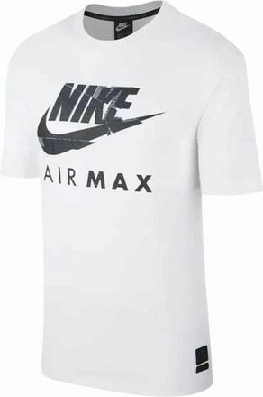 Nike Mens NIKE AIR MAX Mens T Shirt Athletic Cut Cotton Crew Neck Summer Retro Casual Tee - White - Size: 38