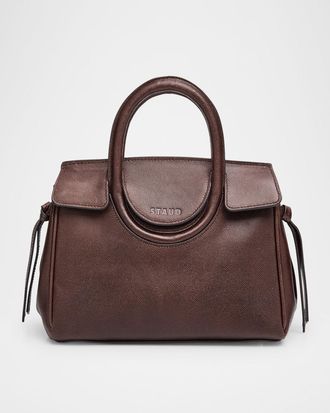 Staud Maude Mini Pebble Leather Carryall Top-Handle Bag
