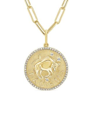 Sabrina Designs 14K 0.21 Ct. Tw. Diamond Zodiac Taurus Necklace
