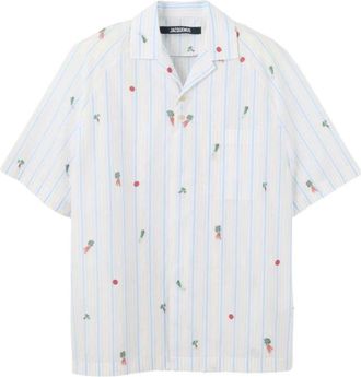 Jacquemus Overhemden, Heren, Wit, S, Katoen, La Chemise Romarin Shirt