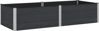 vidaXL Arriate Elevado Negro 250 X 100 X 54 Cm Wpc Y Aluminio Vidaxl