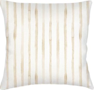 Anaya with Love Riviera Striped Linen Pillow with Down Alternative Insert in Beige at Nordstrom, Size 2Ft 0In X 2Ft 0In