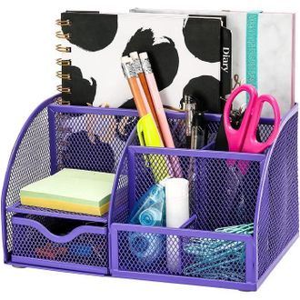 OEM Organizador De Escritorio Tuserxln - Portal&aacute;pices - Organizador Multifuncional - Metal - Morado