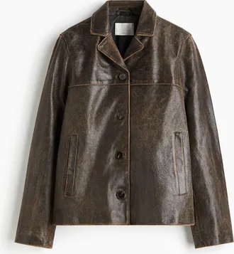 H&M Lederjacke - Schwarz