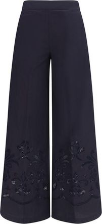 Forte_Forte Blue Cotton Casual Womens Pants