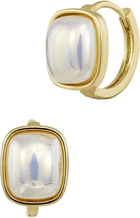 Savvy Cie Jewels 18K Plated 9-11Mm Pearl Huggies Earrings