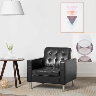 vidaXL Sill&oacute;n Negro 75x70x75 Cm Piel Sint&eacute;tica Vidaxl