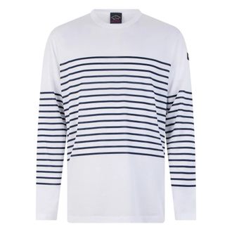 Paul & Shark Striped Shirt - male - Paul & Shark - Long Sleeve T-Shirts - White - 2XL - Tops