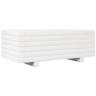 vidaXL Vidaxl - Jardinera De Madera Maciza De Pino Blanco 70x40x26,5 Cm