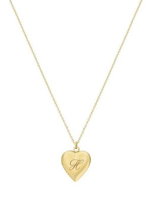 Set & Stones Roxy Heart Locked Initial Necklace in Gold /H at Nordstrom