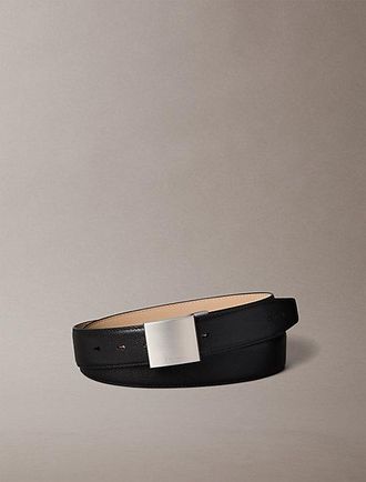 Calvin Klein Cintur&oacute;n Con Hebilla Con Placa De Piel Granulada