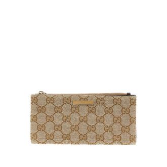 Gucci Original GG wallet with logo plate Woman One Size