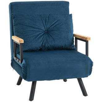 HOMCOM Sill&oacute;n Reclinable De Estilo Escandinavo, Ideal Para Relajarse O Leer. Incluye Coj&iacute;n Acolchado Y Est&aacute; Disponible En Negro Y Color Natural