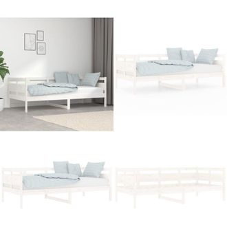 vidaXL Dormeuse Bianca in Legno Massello di Pino 90x190 cm - Letto per ospiti - Divano letto