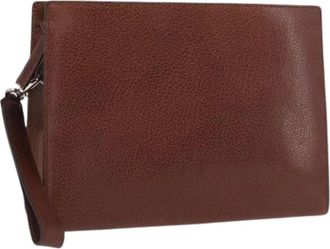 Ferragamo Pre-owned Clutches, female, Brown, Size: ONE SIZE Pre-owned Leather Clutch