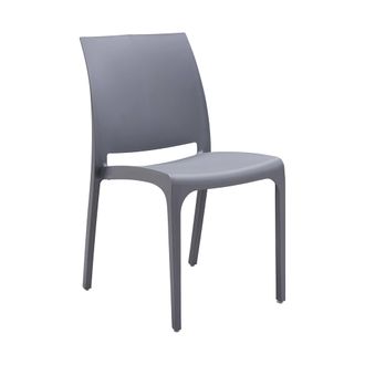 Dmora Sillas De Jard&iacute;n Miranda, Silla De Jardin, Asiento Exterior Multiusos, Banco De Jard&iacute;n, Made In Italy, 54x46 H80 Cm, Gris - Dmora