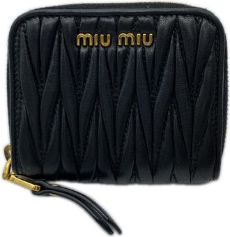 Miu Miu Matelasse Black Leather Coin Purse/Coin Case (Pre-Owned)