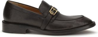 Versace Black Calf Leather Bos Taurus Slip-On Mens Loafers