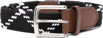 Polo Ralph Lauren braided belt - men - Fabric/Calf Leather - S - Black
