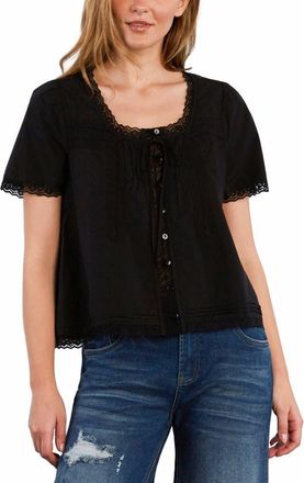 BILLY T Cottage Lace Top in Black Beauty at Nordstrom, Size X-Small