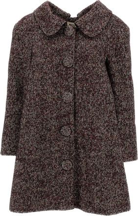 Shushu/Tong Lange Visgraat Jas - Dames - Mantel - Bruin - S - Wol - Jassen