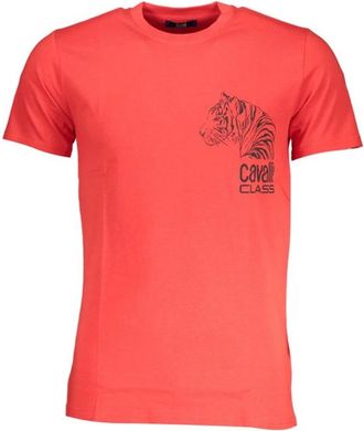 Cavalli T-shirt met korte mouwen en ronde hals - Heren - T-shirts - Rood - L - Katoen - Tops