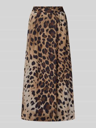 Smith & Soul Maxirock aus reiner Viskose mit Allover-Animal-Print in Mittelbraun, Gr&ouml;&szlig;e XXL
