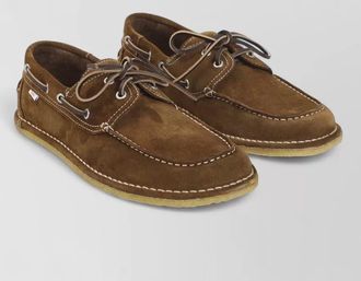 Ami boat loafers suede leather anatomical toe