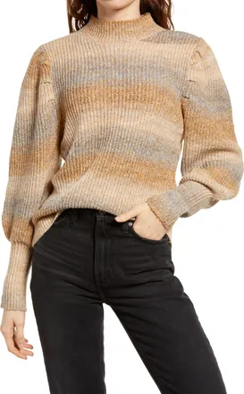 Leith Womens Leith Stripe Space Dye Sweater, Size Small - Green