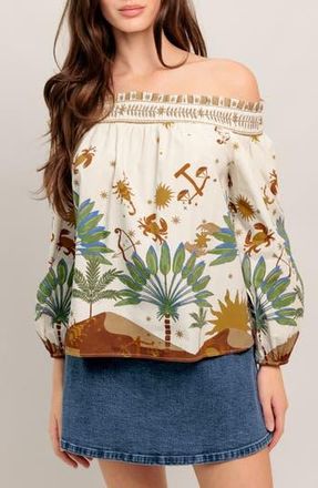 Flying Tomato Off The Shoulder Top in Cream at Nordstrom Rack, Size Medium