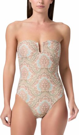 Paige Gianna U-Ring Front One Piece Swimsuit In Surf Multi