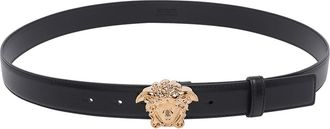 Versace Black La Medusa Leather Belt