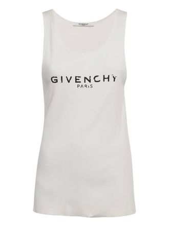 Givenchy logo-print rib-knit tank top - White