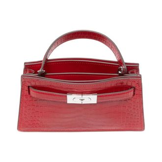 Tory Burch Tory Burch, Handbags, female, Red, Size: ONE SIZE Petite Lee Radziwill Croc Bag
