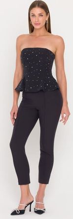 Generation Love Beverly Crystal Crepe Bustier in Black at Nordstrom, Size Medium