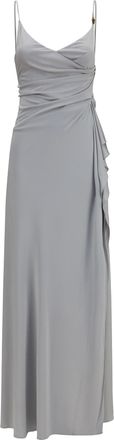 Versace Womens Dress Viscose Jersey Silver Grey