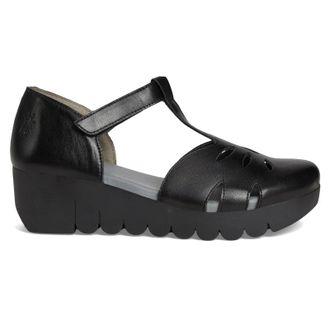 FLY London VELT224FLY Burn Leather Womens Heels Sandals - Black - Size:UK 6