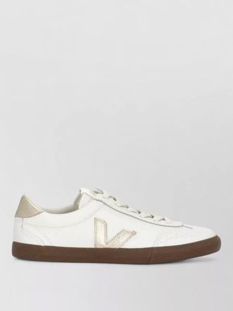 Veja low profile leather sneakers round toe rubber