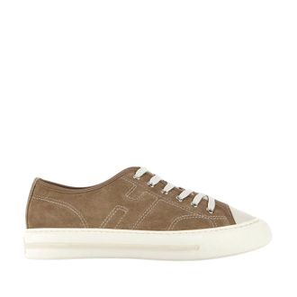 Hogan H691 Allacciato H Cuciture Sneakers in Beige