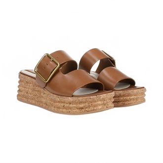 Franco Sarto Womens Taziana Espadrille Slide Sandal In Fawn Brown Leather