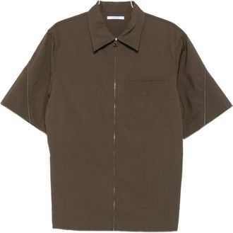 Givenchy Shirts - Heren - Korte mouwen Overhemden - Groen - L - Nylon - Overhemden