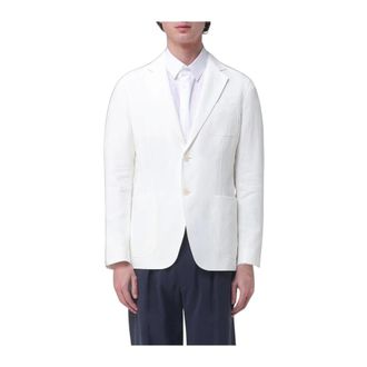 Giorgio Armani Upton Line Single-Breasted Jacket - Heren - Jassen - Wit - Maat: L Linnen