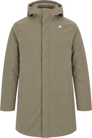 K-Way Mid-Length Micro Canvas Jacket With Eco-Friendly Insulation