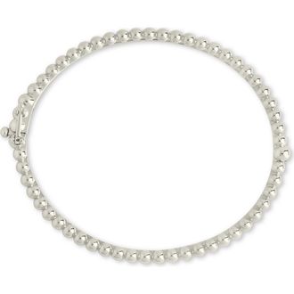 Sterling Forever Lorelei Bead Textured Bangle Bracelet in Silver at Nordstrom Rack