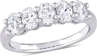 Mimi & Max 1ct TW Oval-Cut Diamond Semi-Eternity Band 14k White Gold